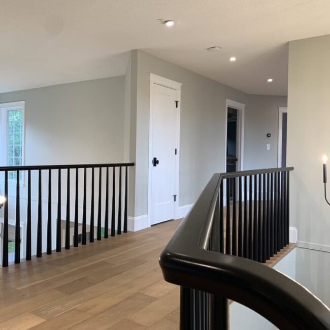 second floor of a house with black features