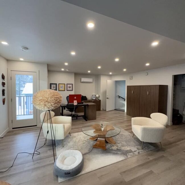 Bonus room in a house with new white paint