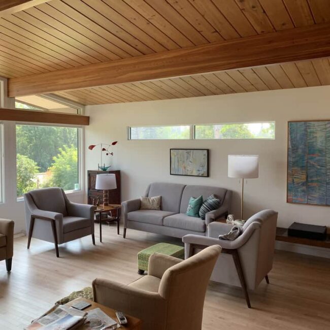 Wooden house living room