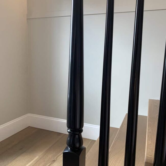 black railings in a stairwell