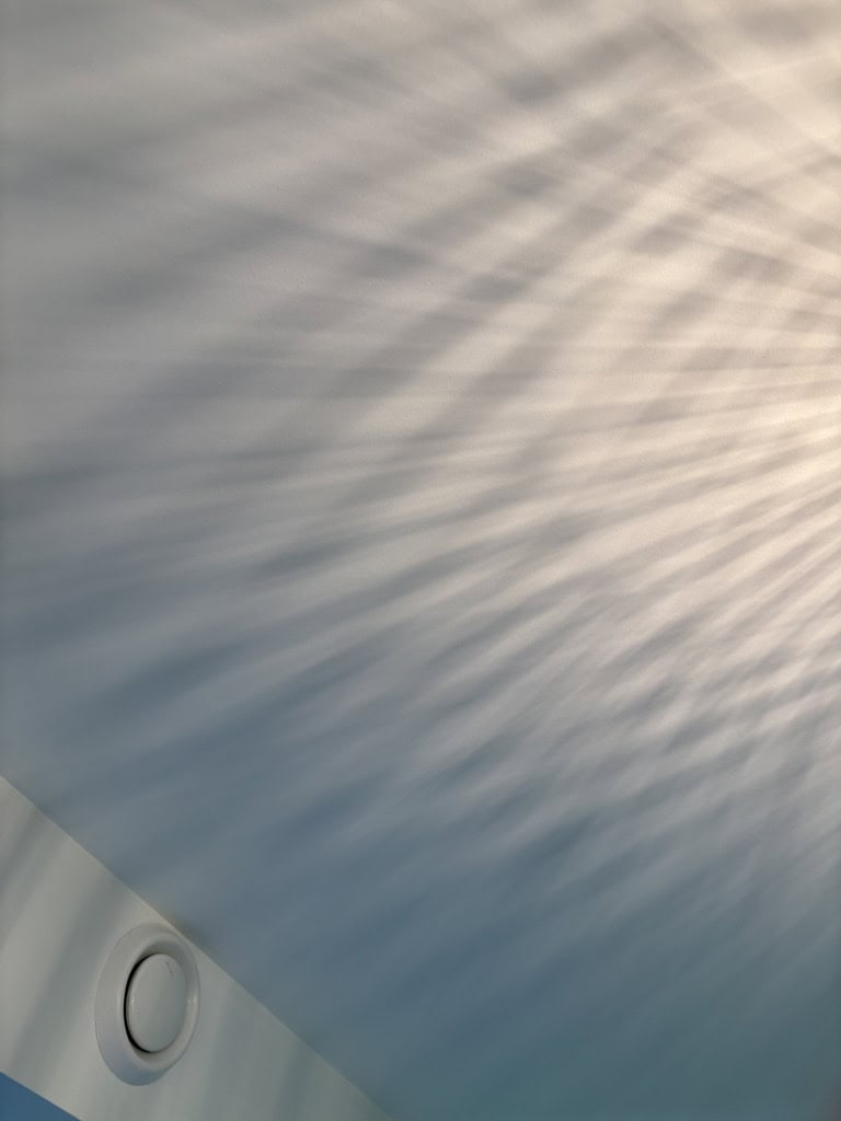 newly painted and repaired ceiling