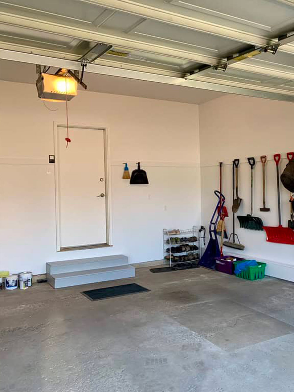 Newley painted and renovated garage