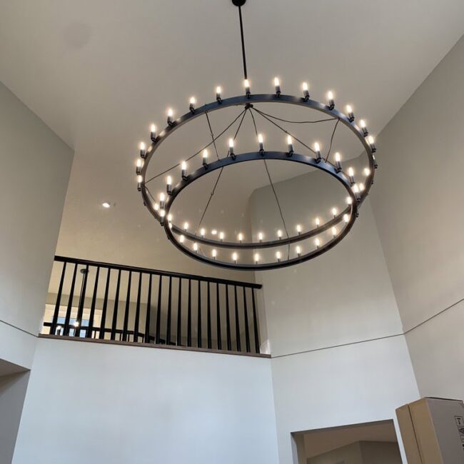 black painted chandelier