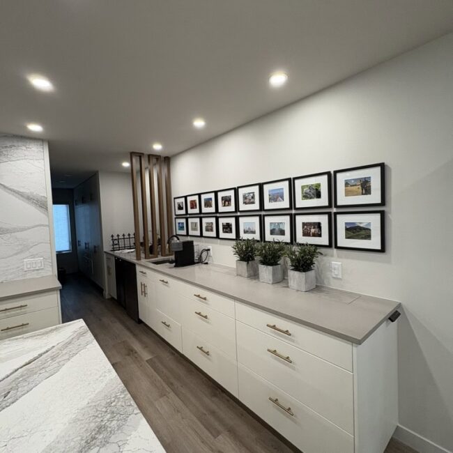 white cabinets in a small house