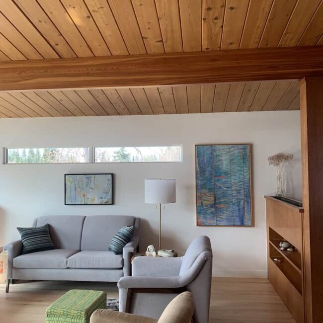 living room with white walls