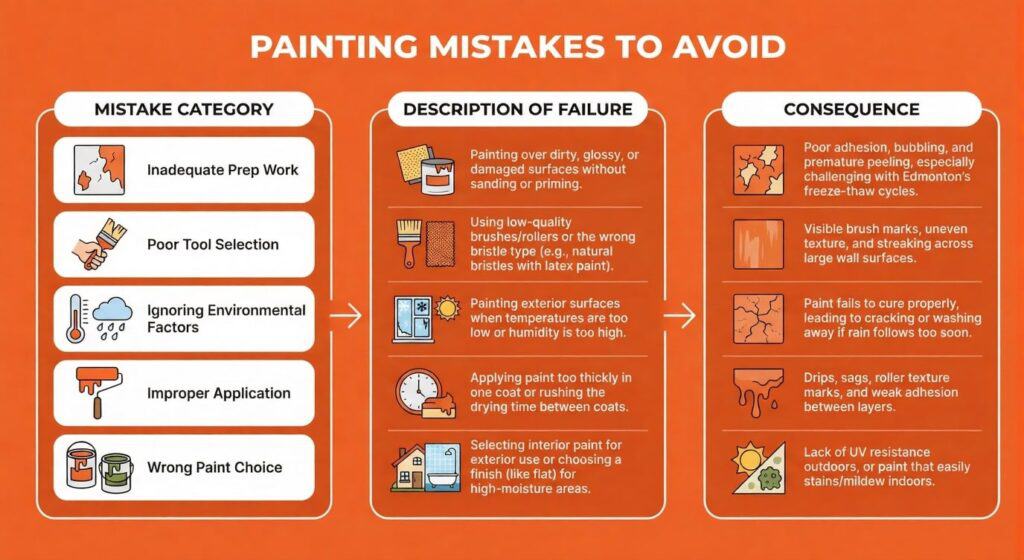 Avoid common painting errors and learn how to ensure quality. Tips include proper surface preparation, tool selection, environmental considerations, and application techniques for flawless results.