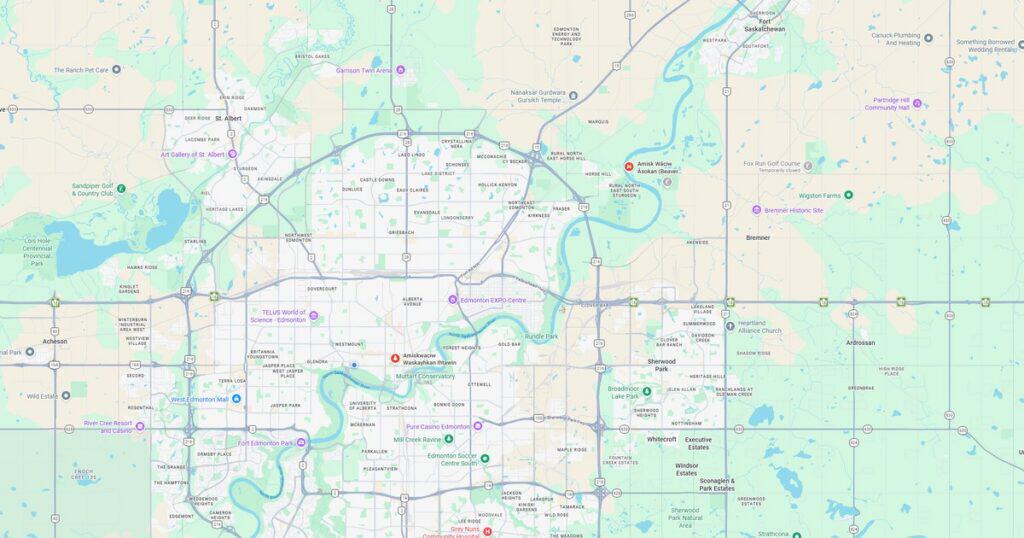 Detailed map of Kansas City with streets, parks, and landmarks.