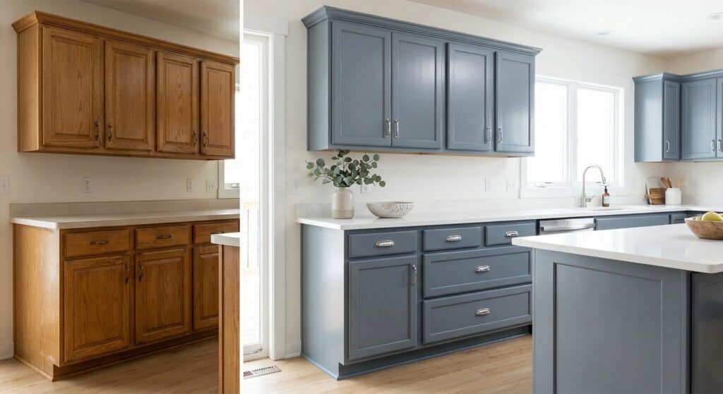 Beautiful kitchen cabinetry featuring warm, natural wood finish and classic design, ideal for enhancing kitchen storage and style.